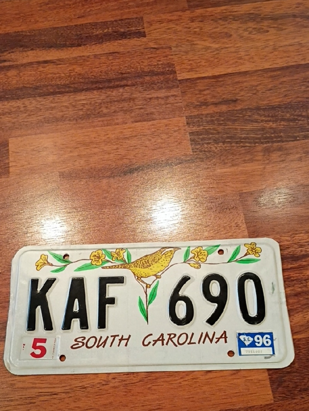 South Carolina license plate 1996